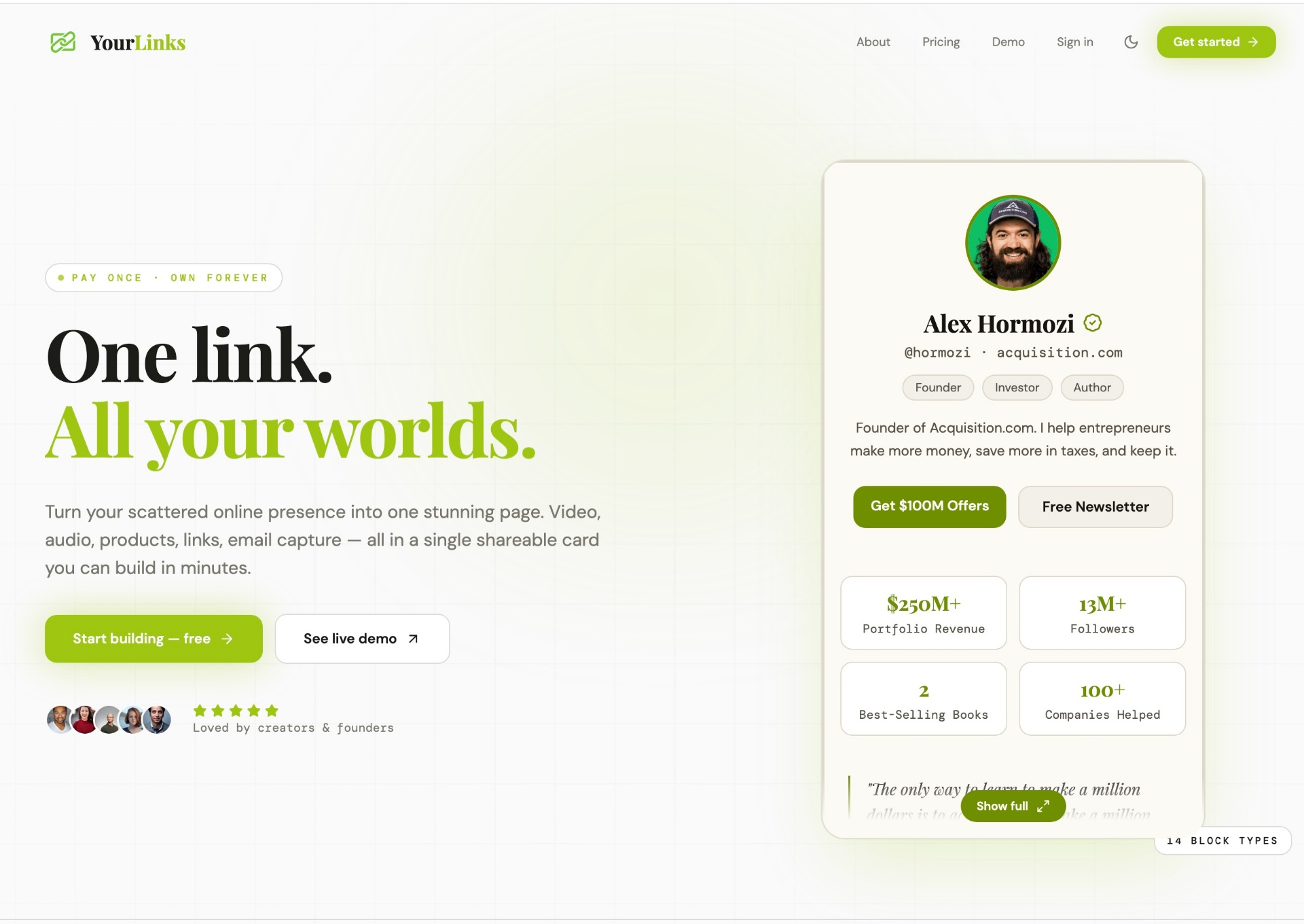 YourLinks.Bio preview